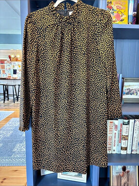 J.Crew Spotted Mini Dress in Black & Orange Size 4 Like New